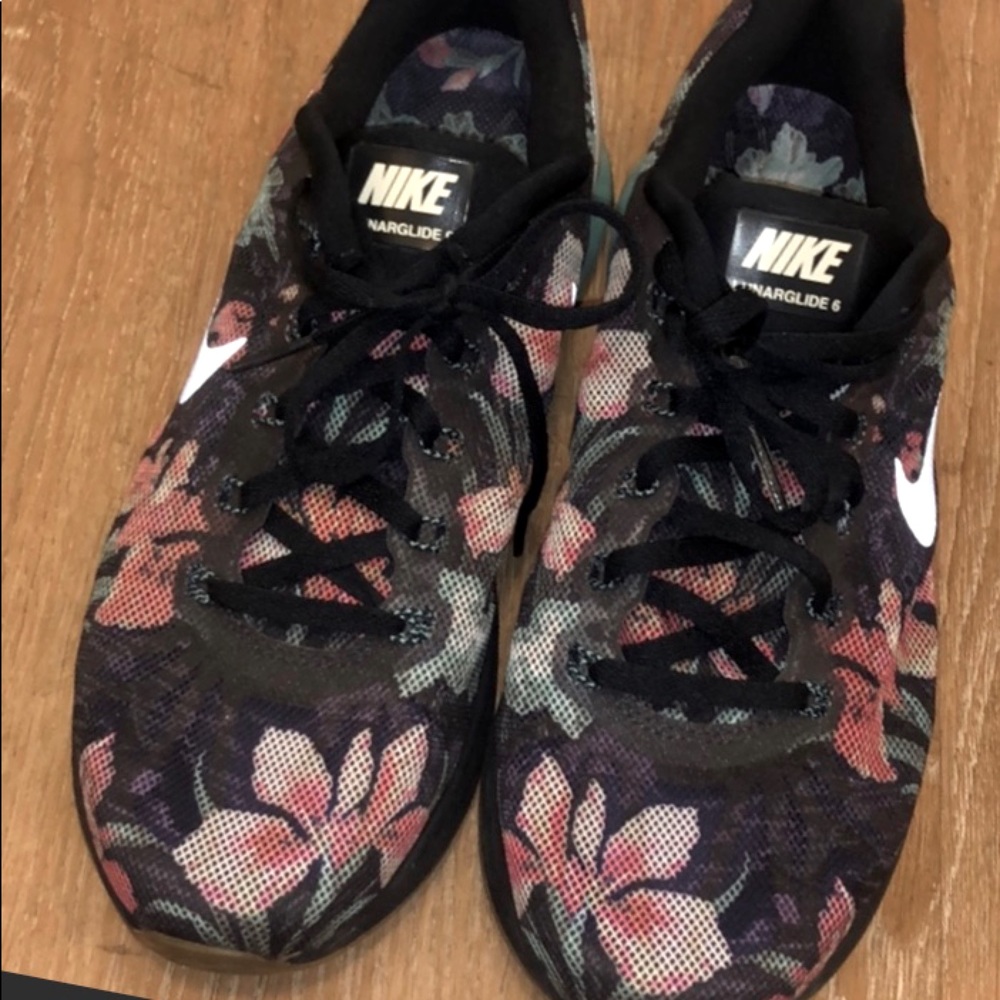 Floral Nike Lunarglide 6 Athletic Shoes